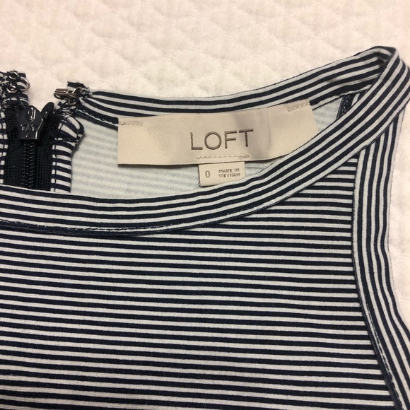 NWOT Loft Petite Dot Mixed Media Flair Dress - Picture 8 of 14